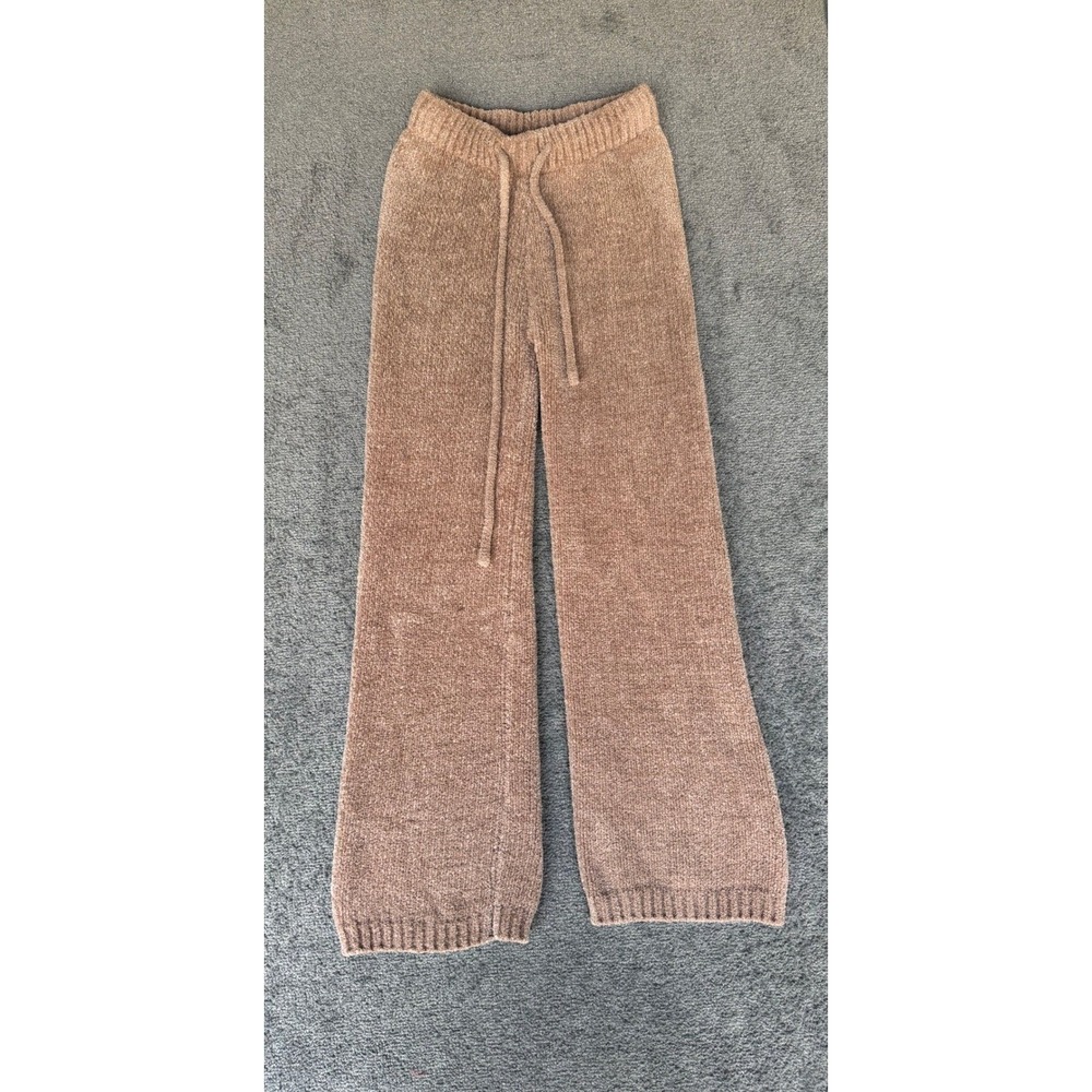 Altard State Intimates Brown Fuzzy Knit Wide Leg Lounge Pants XXS XS 2717